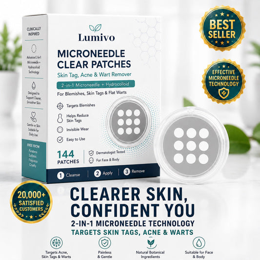✨Limited-Time Sale Ends Soon | Lumivo® 2-in-1 Microneedle Hydrocolloid Patches for Moles, Acne, Warts & Skin Tags